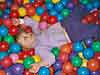 Taking a rest in the ball pit
