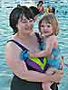 Taking swimming lessons with Mommy